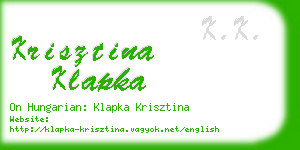 krisztina klapka business card